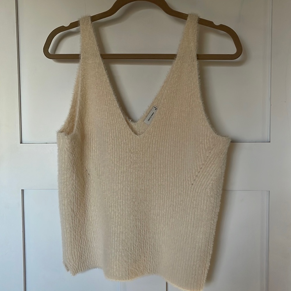 Cozy Cream Knit Luster Tank - Gentle Fawn
